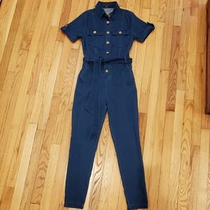 Haute Monde Denim Fitted Jumpsuit Size Small